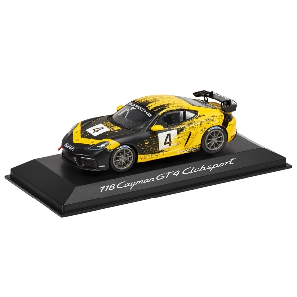 Macheta Oe Porsche GT4 Clubsport 718 Cayman 1:43 Negru / Galben WAP0204150K